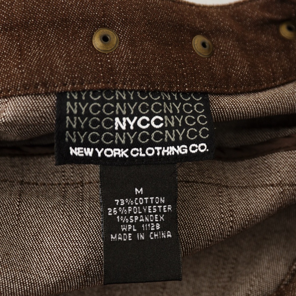 Chocolate denim jacket with antique gold studs embellished jacket NYCC M - Picture 11 of 11